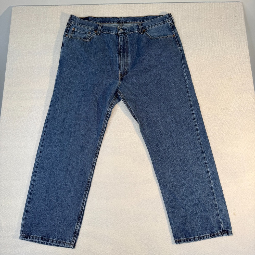 Levis 505 Regular Fit Straight Leg Blue Jeans Mens 44 x 30 00505-4886